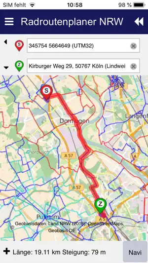 Radroutenplaner NRW mobil screenshot 2