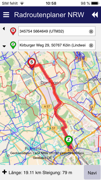 Radroutenplaner NRW mobil Screenshot