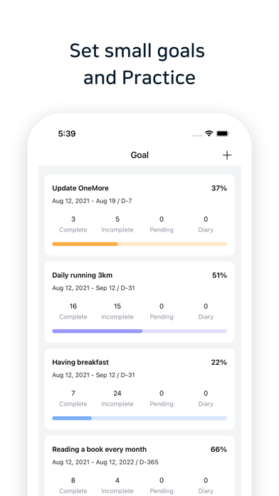 OneMore - Todo list Tasks Goal Screenshot