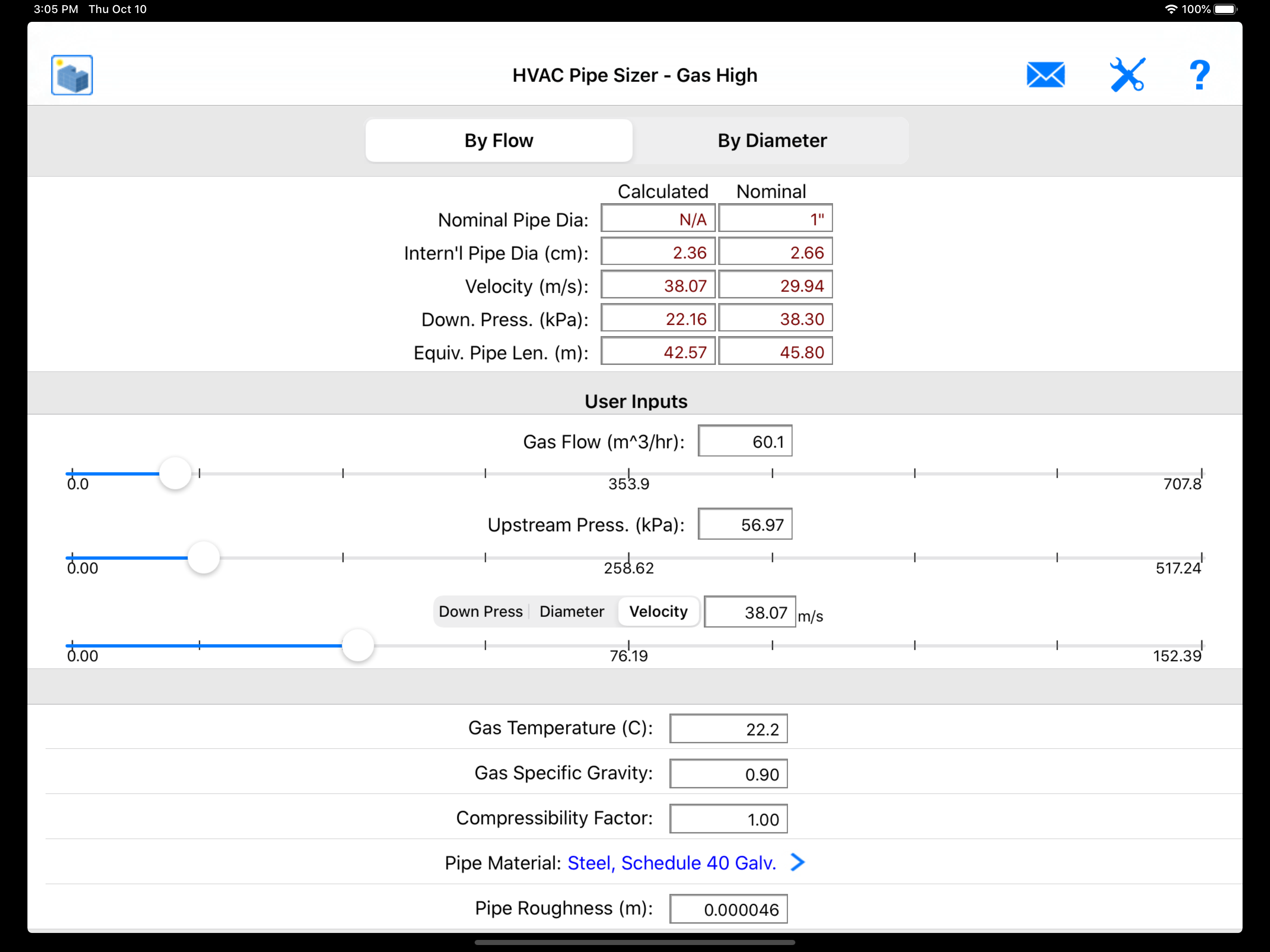 HVAC Pipe Sizer - Gas High screenshot 17