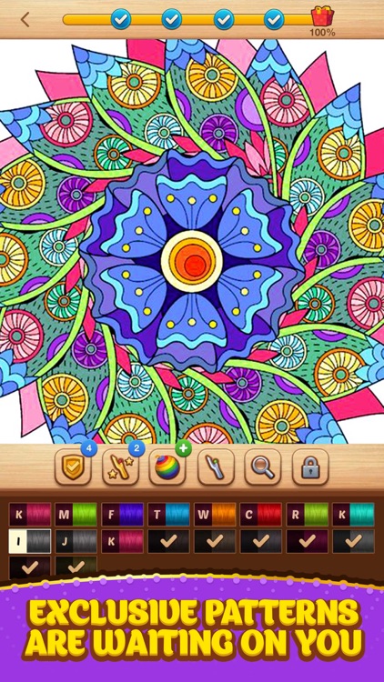 Cross Stitch Coloring Mandala screenshot-3