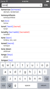 French-English dict. - DIC-o screenshot