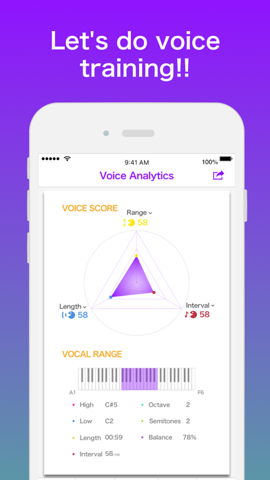 「カラオケ診断-UtaPro」音域に合った曲を測定や採点！ Screenshot