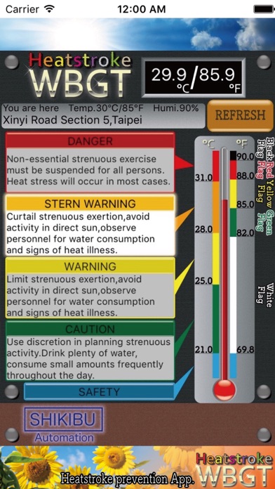 Heatstroke WBGT Screenshot