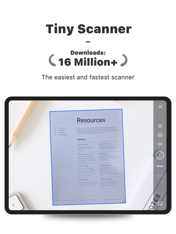 Screenshot #1 for TinyScan: PDF OCR Scanner App