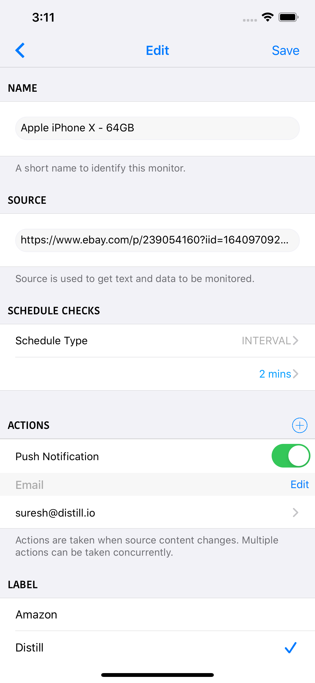 Distill Web Monitor