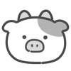 gray cow sticker icon