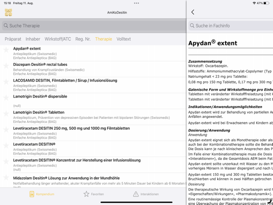 AmiKo Desitin iPad screenshot 5 - Medical app