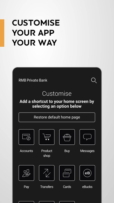 RMB Private Bank App Screenshot