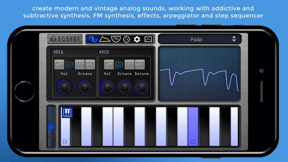 #1. EGSY01 Analog Synth (iOS) Podle: Elliott Garage