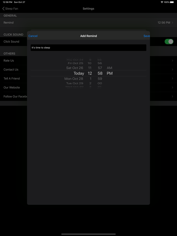 BedTime Sleep Fan Sounds iPad screenshot 5 - Health & Fitness app