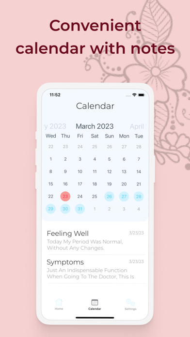 Period tracker : My Calendar Screenshot