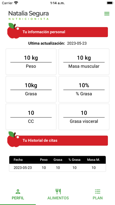 Nutricionista Natalia Segura Screenshot