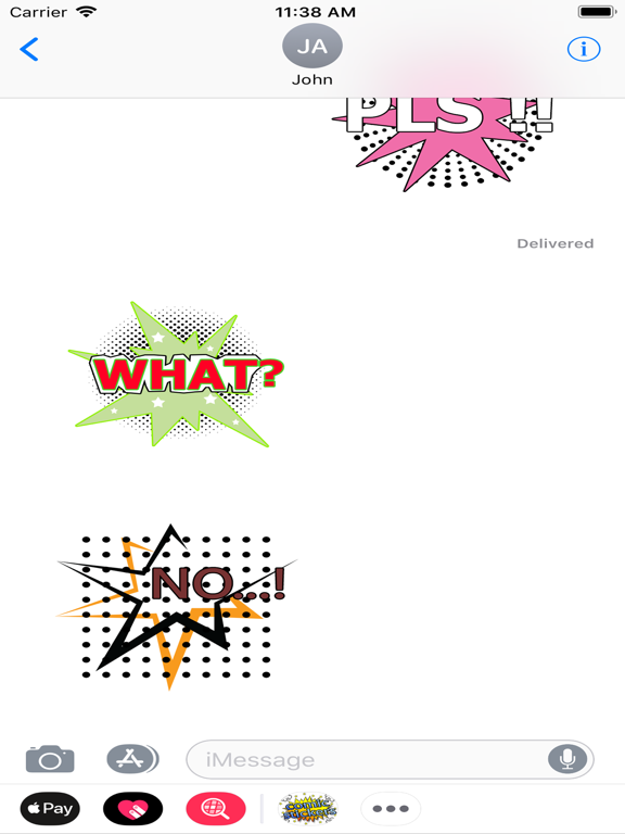 Comic stickres iPad screenshot