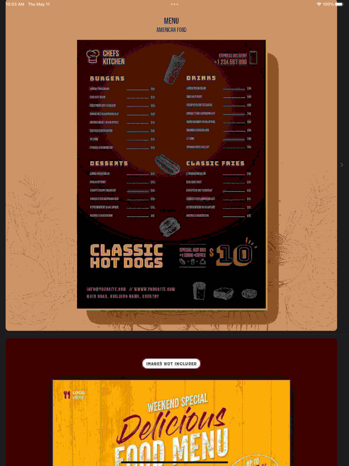 Menu Maker and Designer