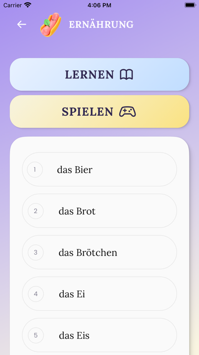 Wortschatz: German Vocabulary Screenshot