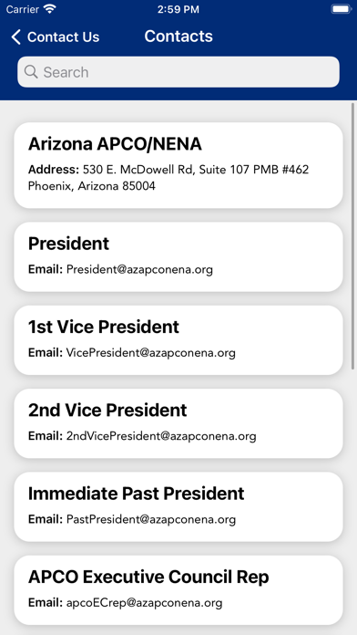 Arizona APCO/NENA Screenshot