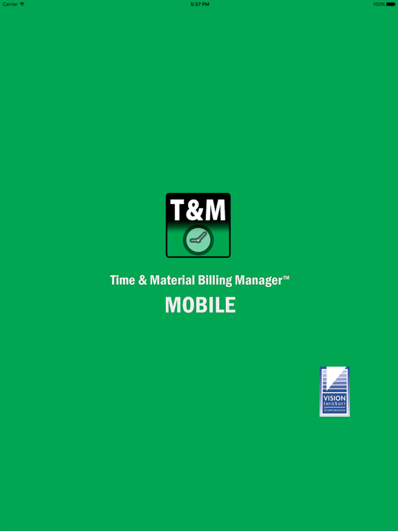 T&M Mobile iPad screenshot 1 - Productivity app