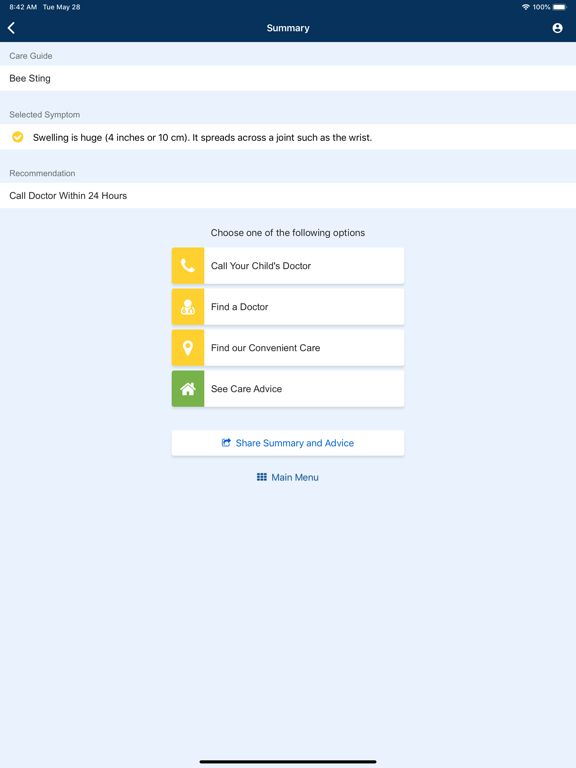 Kid Care - from SLCH iPad screenshot 4 - Health & Fitness app