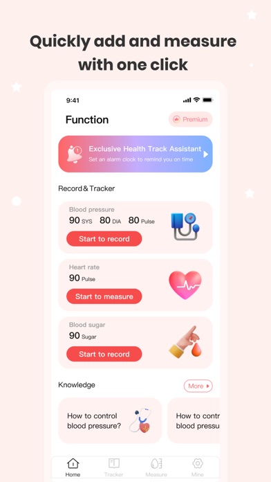 Blood Pressure APP-pulse track Screenshot