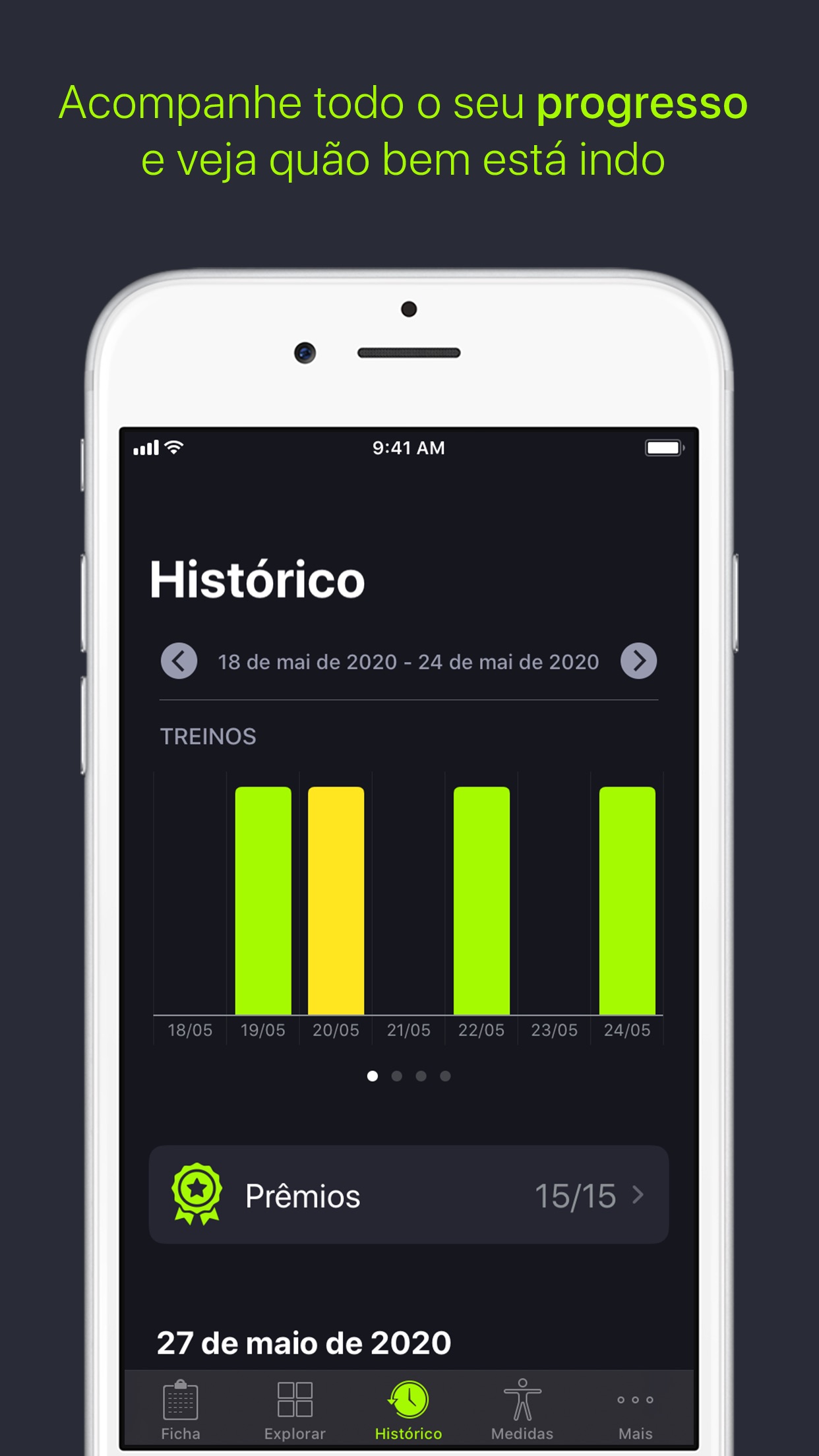 Screenshot do app SmartGym: com Treinos em Casa