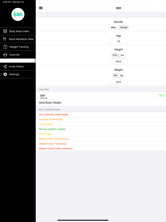 Screenshot #5 pour BMI et BMR calculatrice