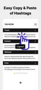 Hashtag Paste - TagBook screenshot #1 for iPhone