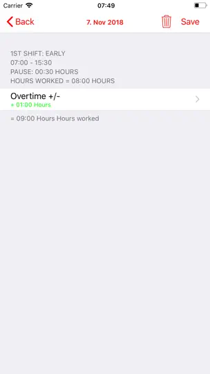 Captura de pantalla de Roster-Calendar en iPhone 3
