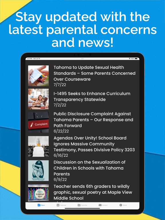 Tahoma Parents iPad screenshot 1 - Education app