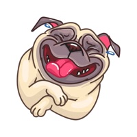Pug Cute Emoji Funny Sticker logo