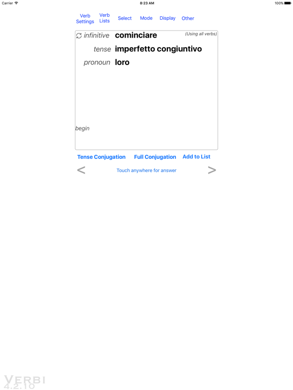Screenshot #4 pour Verbi - Italian Verb Trainer