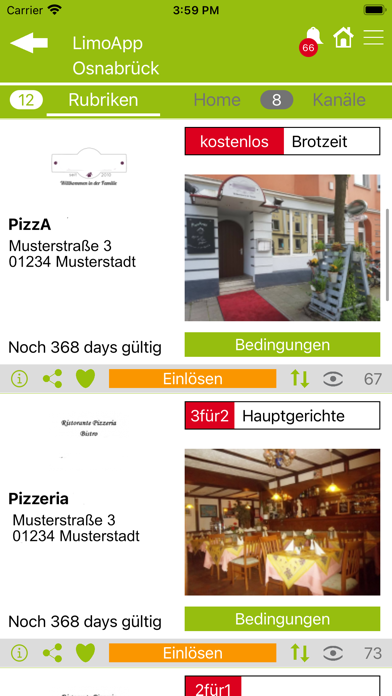 Limo Gutschein APP Screenshot