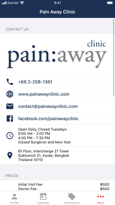 Pain Away - Booking App Screenshot