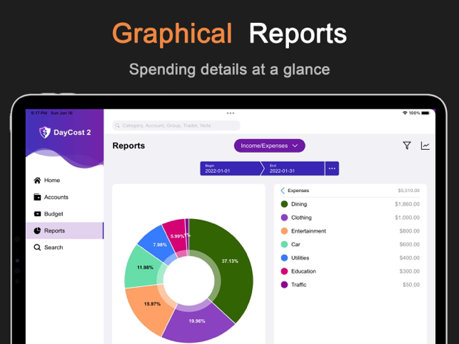 DayCost 2 - Personal Finance Screenshot