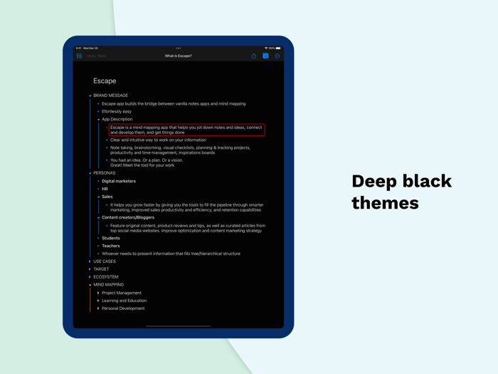 Escape - Mind Map and Outline