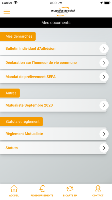 Mutuelles du Soleil Screenshot