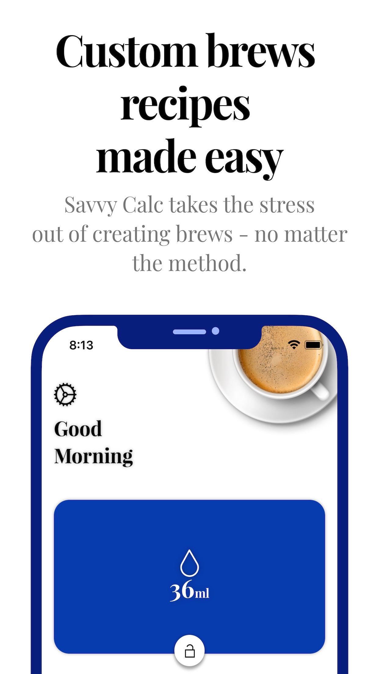 Screenshot do app Coffee Brew Ratio Calculator