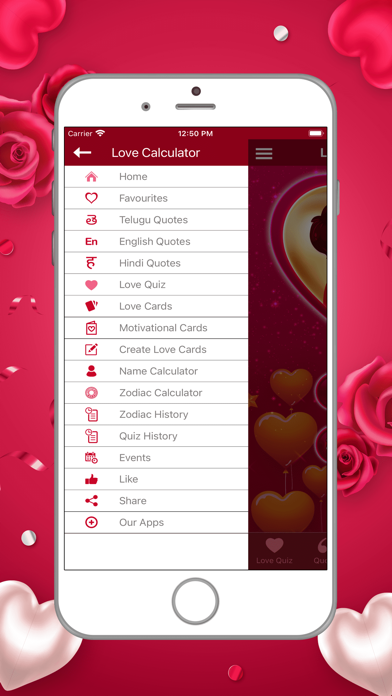 Love Quiz Cards Quotes Screenshot