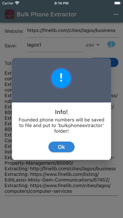 Bulk Phone Extractor Screenshot
