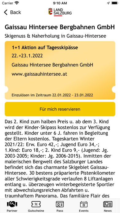 Salzburger Familienpass Screenshot