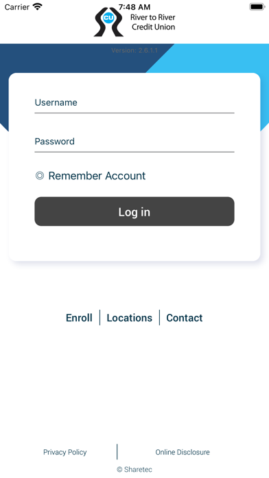 River to River Credit Union Screenshot