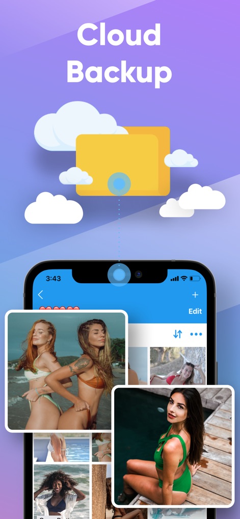 App Lock · Secret Photo Vault - O aplicativo oferece a tranquilidade do "Cloud Backup", permitindo que os usuários salvem seus dados e também utilizem um "botão de edição" para gerenciar conteúdo.