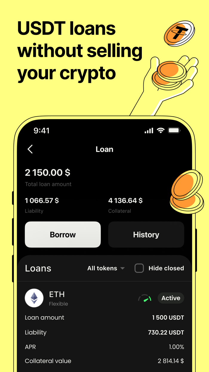 Crypto wallet – Bitcoin and USDT