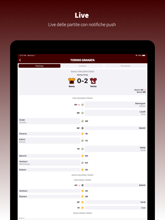TorinoGranata.it iPad screenshot 4 - Sports app