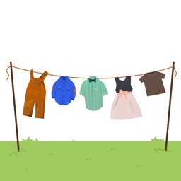 A bare clothes drying pole