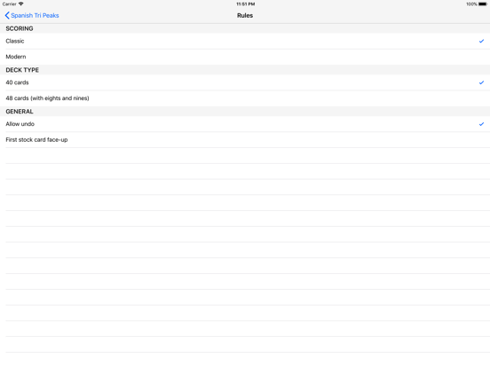 iSpa Tri Peaks iPad screenshot