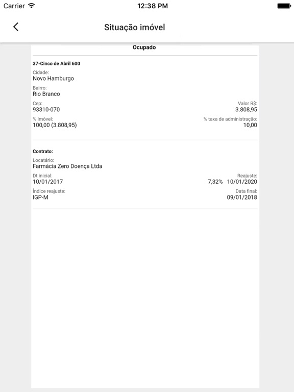 MeuViaImob iPad screenshot