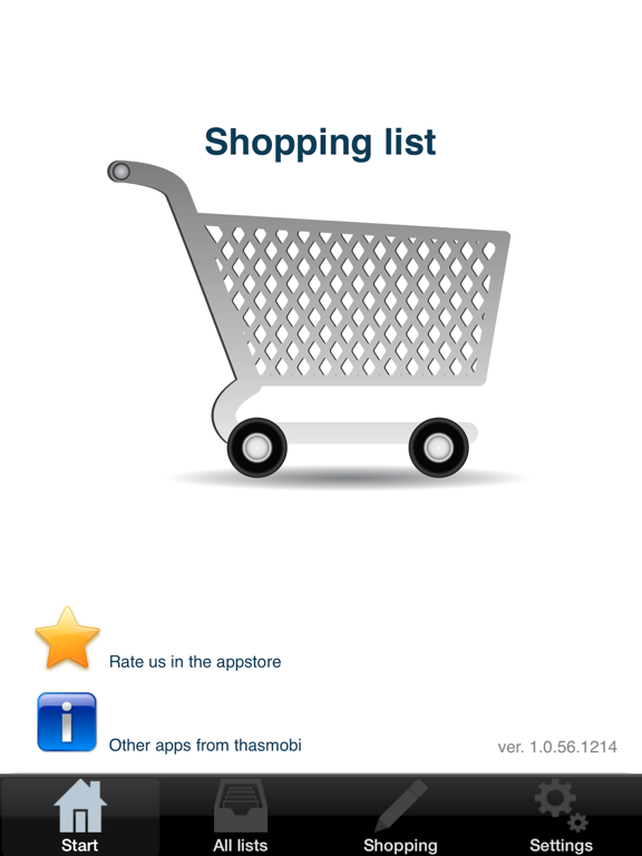 Grocery list - online sync iPad screenshot
