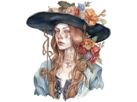 Boho Floral Witch Stickers