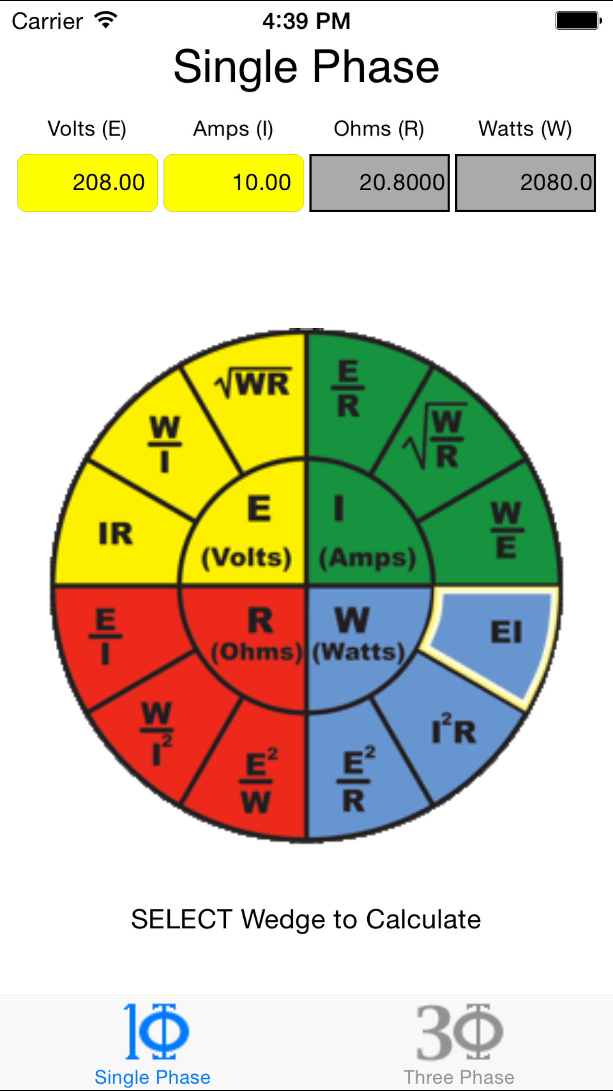 OHMs Law Calc